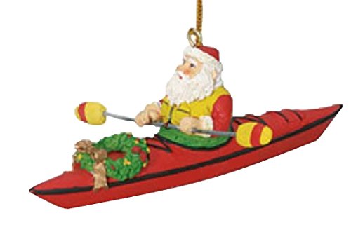 Cape Shore Resin Ornament - Santa in Kayak-