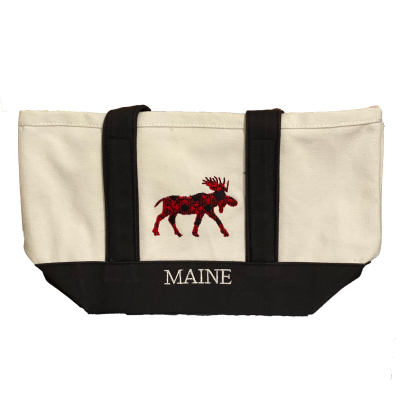 Maine Plaid Moose Tote - Mini-