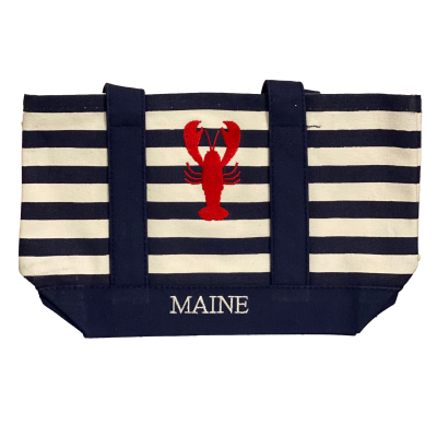 Maine Striped Lobster Tote - Medium-