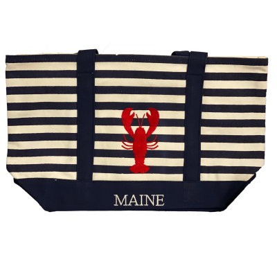 Maine Striped Lobster Tote - Large-