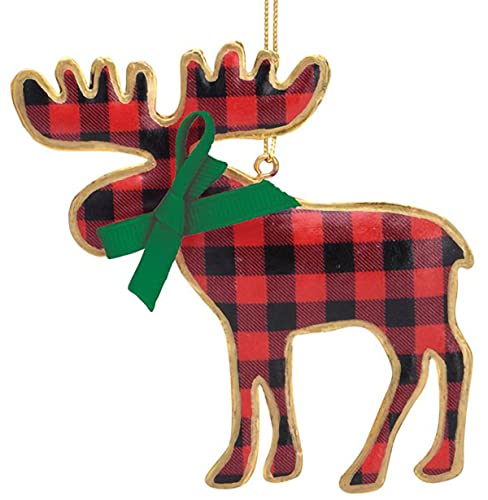 Cape Shore Plaid Pillowed Moose Ornament-
