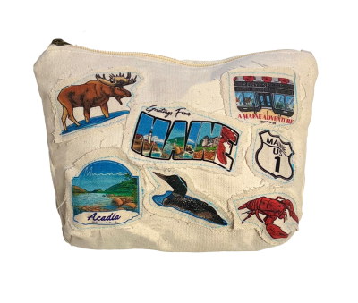 Maine Embroidered Patch Pouch-