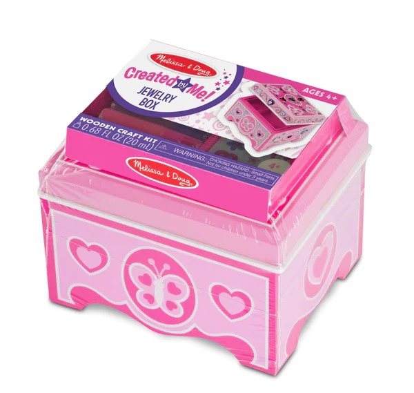 Melissa & Doug Created by Me! Wooden Jewelry Box Craft Kit-