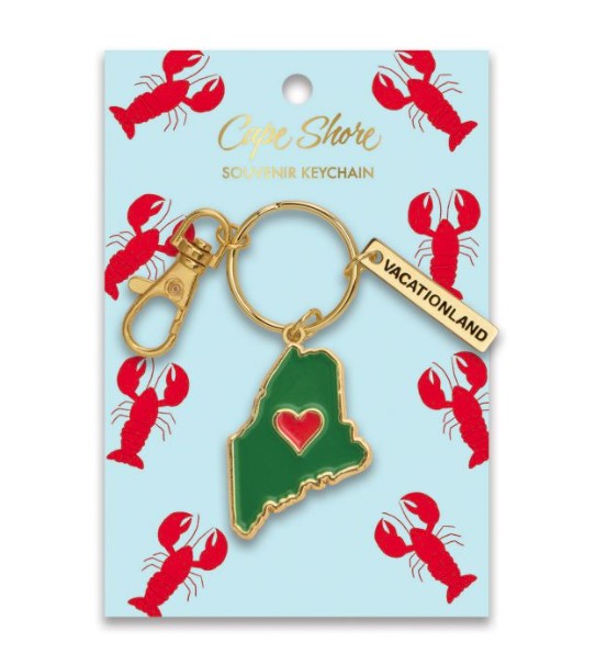 Cape Shore Enamel Key Chain - Love Maine-