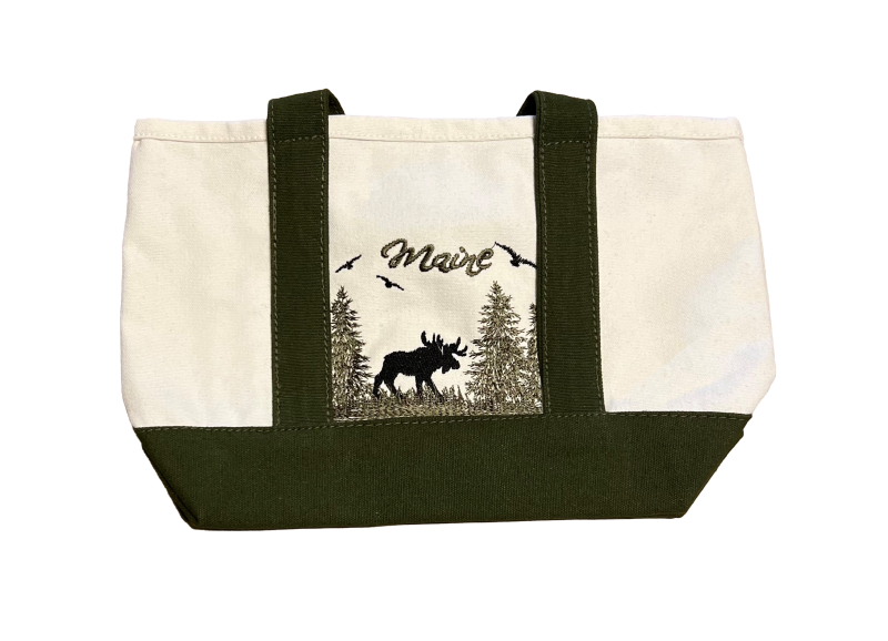 Maine Moose with Scenery Tote - Mini-