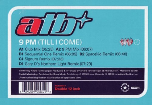 Atb/9 Pm (Till I Come)@Double Vinyl