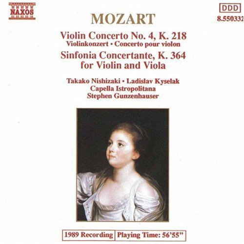 Wolfgang Amadeus Mozart/Con Vn 4/Sinf Concertante@Nishizaki (Vn)/Kyselak (Pno)@Gunzenhauser/Capella Istropoli