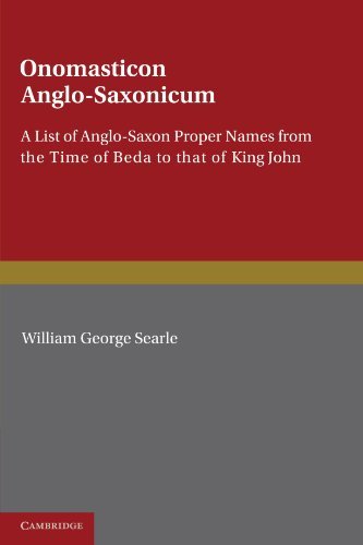 William George Searle/Onomasticon Anglo-Saxonicum@ A List of Anglo-Saxon Proper Names from the Time