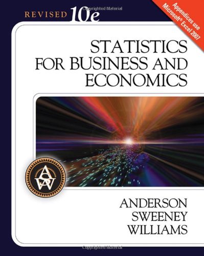 David R. Anderson Statistics For Business And Economics [with Cdrom] 0 Edition; 