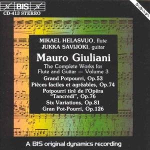 Mauro Giuliani/V 3: Complete Works For Flute@Helasvuo*mikael/Savijoki*jukka