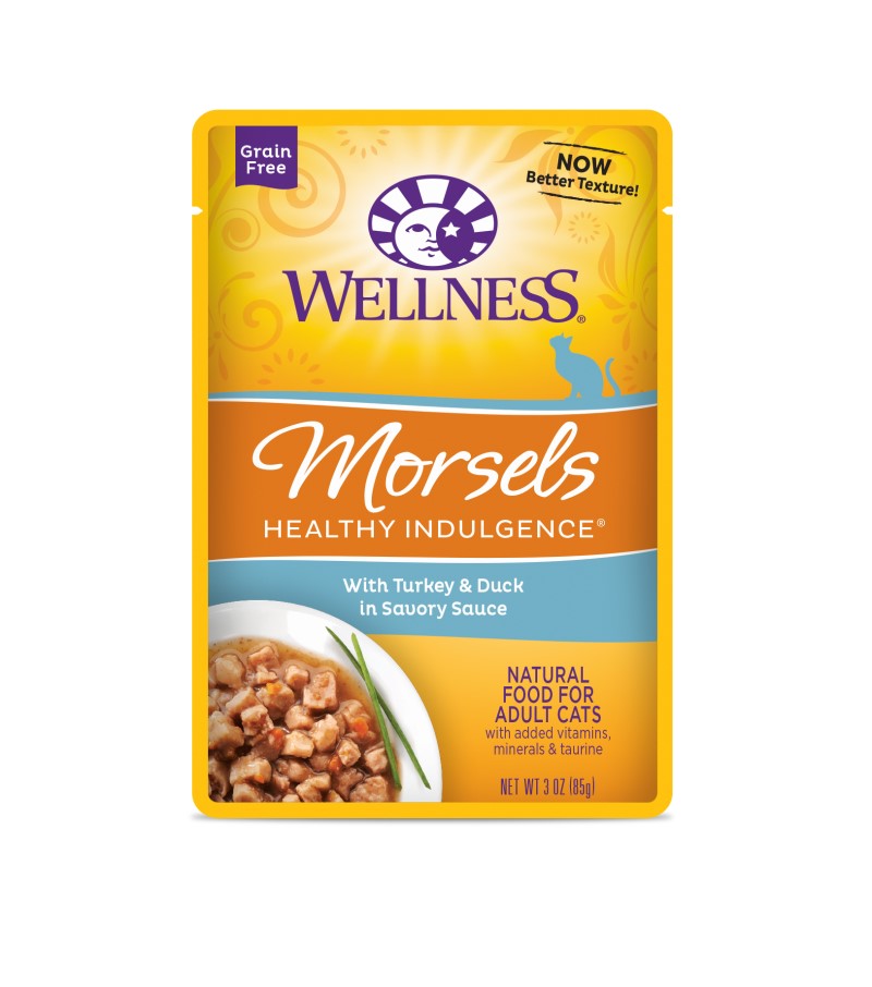 Wellness Complete Health Healthy Indulgence Morsels with Turkey & Duck in Savory Sauce for Cats