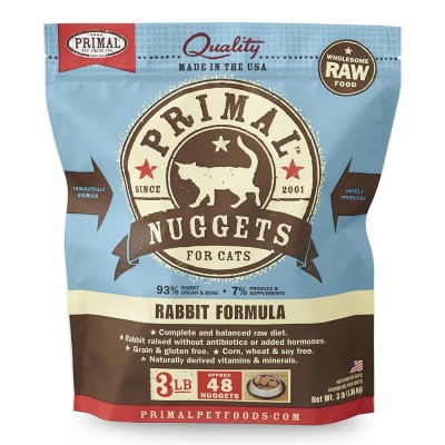 Primal Frozen Raw Rabbit Nuggets for Cats 3lb