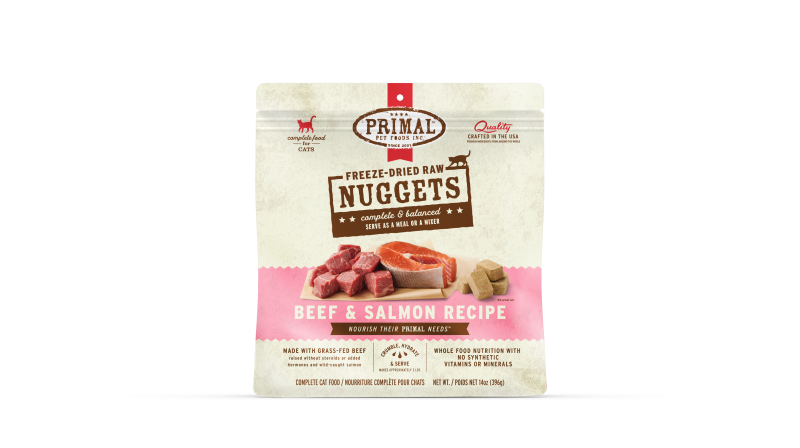 Primal Feline Freeze-Dried Nuggets Beef & Salmon Recipe