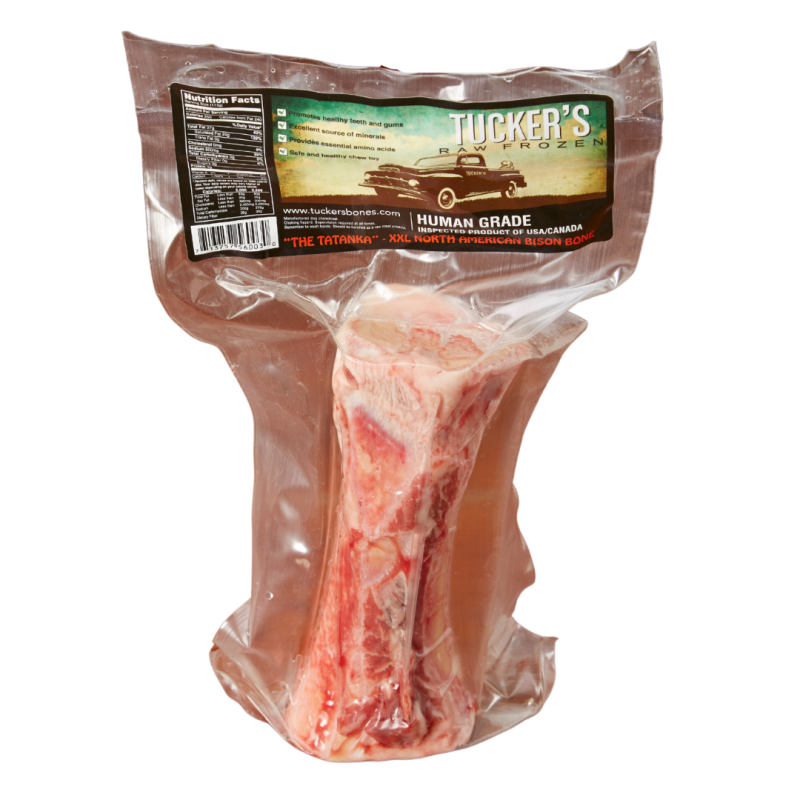Tucker's Raw Frozen Dog Bone - Long Lasting & Nutrient Rich Chew - Bison Bone - Single