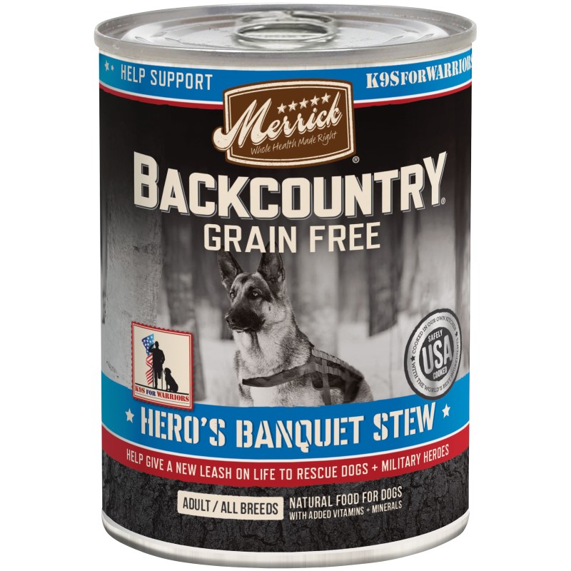 Merrick Backcountry Grain Free Hero's Banquet Stew Canned Dog Food