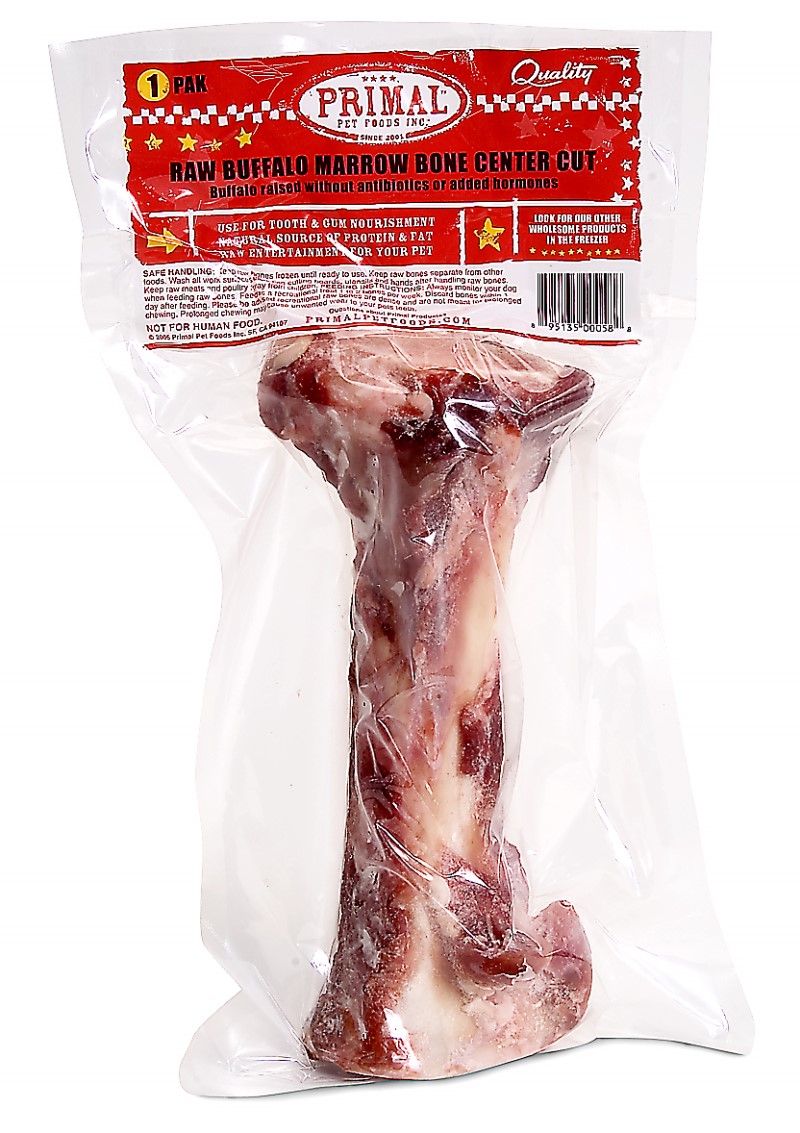 Primal Raw Frozen Buffalo Marrow Bone Center Cut Dog Treat-