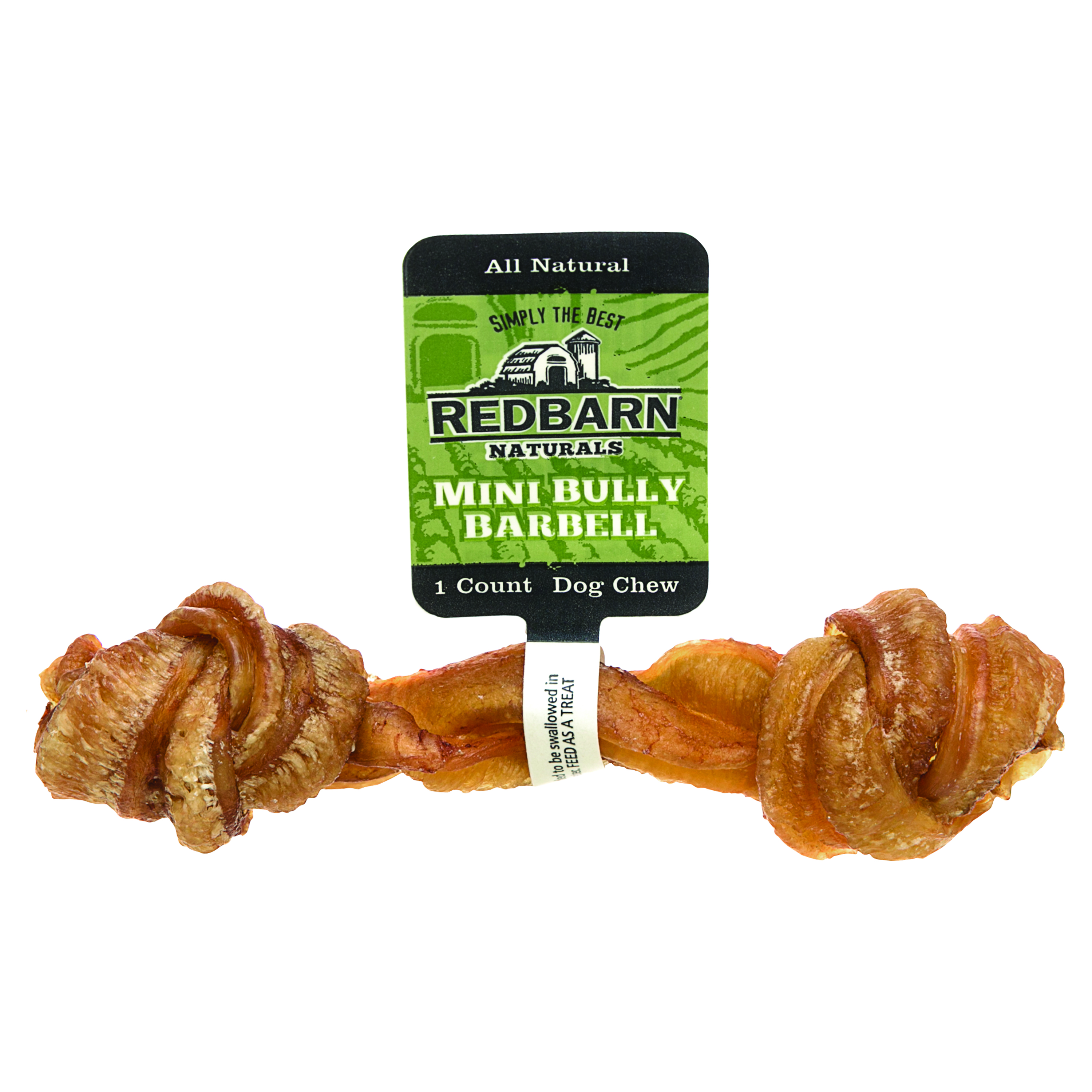 Redbarn Bully Dog Treat, Barbell, Mini-