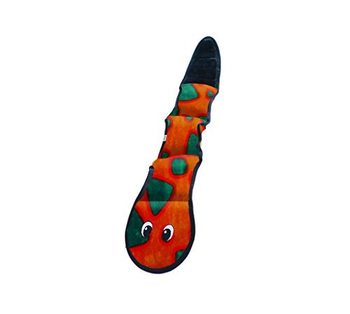 Outward Hound Invincibles Snake Plush Dog Toy-Orange