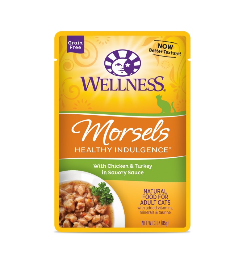 Wellness Complete Health Healthy Indulgence Morsels with Chicken & Turkey in Savory Sauce for Cats