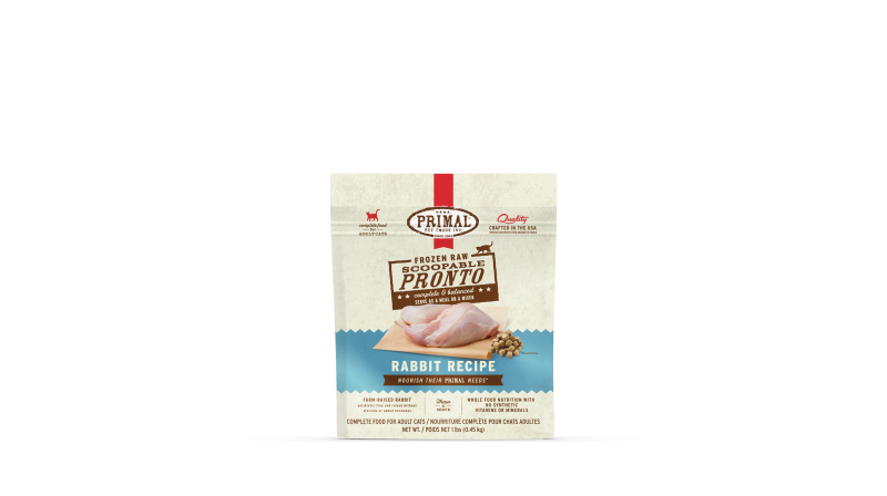 Primal Feline Raw Frozen Scoopable Pronto-Rabbit Recipe
