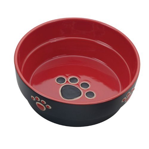 Fresco Stoneware Dog Bowl-Red