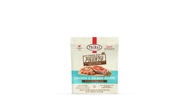 Primal Feline Raw Frozen Scoopable Pronto-Chicken & Salmon Recipe