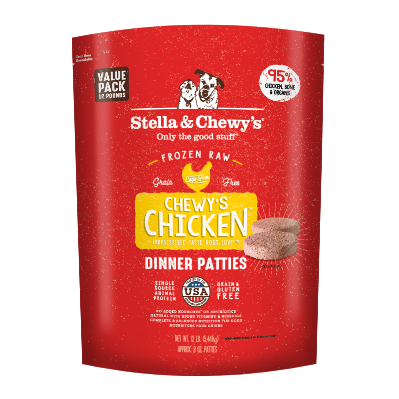 Stella & Chewy's Frozen Raw Patties for Dogs, Chicken
