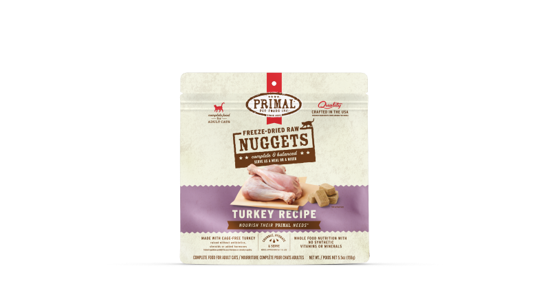 Primal Feline Freeze-Dried Nuggets Turkey Recipe