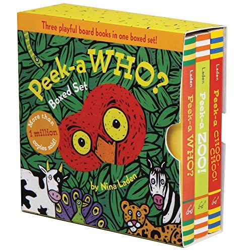 Nina Laden Peek A Who? Boxed Set (children's Animal Books Board Books For Kids) 