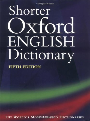 Trumble William Brown Martin Shorter Oxford English Dictionary Fifth Edition 