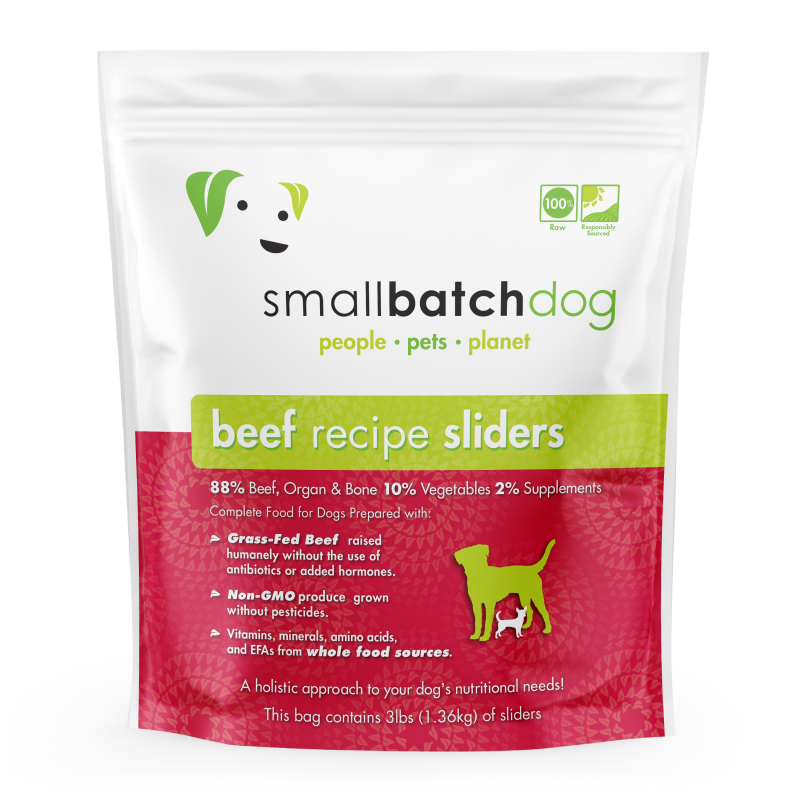 SmallBatch-Raw Frozen Beef Sliders for Dogs