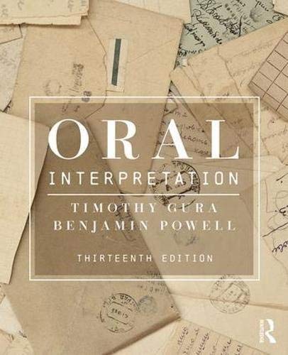 Timothy Gura Oral Interpretation 0013 Edition; 