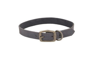 Coastal Leather Dog Collar - Grey