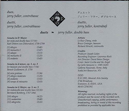 Romberg Dittersdorf Guillement Jerry Fuller (doubl/Duets