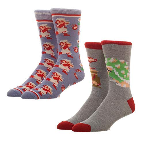 Socks - Crew/Super Mario Bros - 2 pair