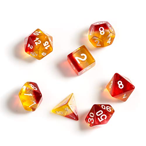 Dice Set/Yellow and Red Translucent@7pc Set@Sirius Dice