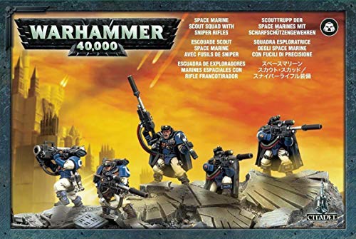 Warhammer 40k/Space Marine Scouts With Sniper Rifles@Warhammer 40,000