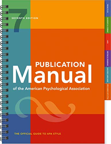 American Psychological Association Publication Manual (official) 7th Edition Of The A 0007 Edition; 