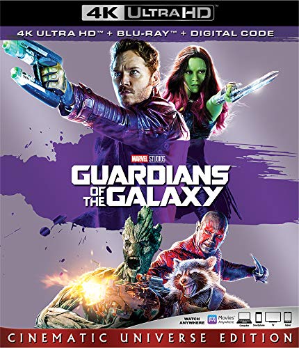 GUARDIANS OF THE GALAXY/Chris Pratt, Zoe Saldaña, and Dave Bautista@PG-143@4K Ultra Hd/Blu-ray