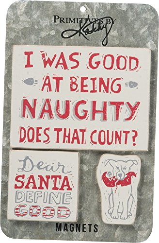 Primitives by Kathy Christmas Magnet Set - Being Naughty