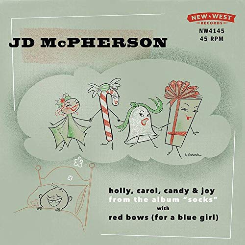 JD McPherson/Holly, Carol, Candy & Joy / Red Bows (For A Blue Girl)@Snow Globe Vinyl (Clear With White Splatter)@BF RSD Exclusive