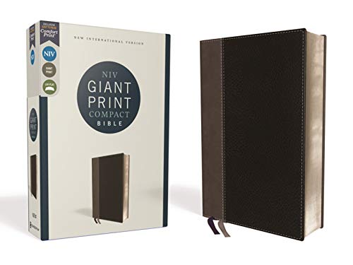 Zondervan Niv Giant Print Compact Bible Leathersoft Black Large Print 