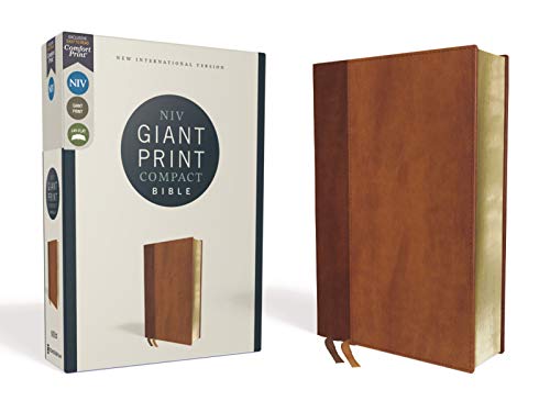 Zondervan Niv Giant Print Compact Bible Leathersoft Brown Large Print 