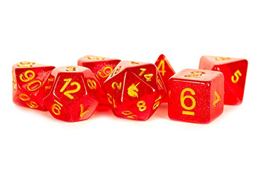 Unicorn Dice/Red@7pc Dice Set