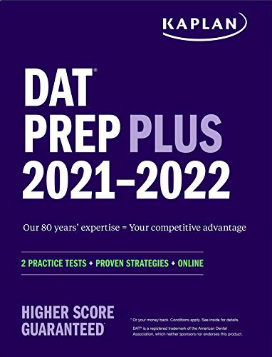 Kaplan Test Prep Dat Prep Plus 2021 2022 2 Practice Tests Online + Proven Strategies Proprietary 