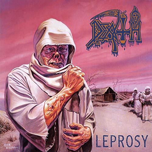 Death/Leprosy Reissue (Color Vinyl)@Clear Vinyl with Neon Magenta Pinwheels with HEAVY Aqua Blue, Gold & Bone White Splatter Vinyl