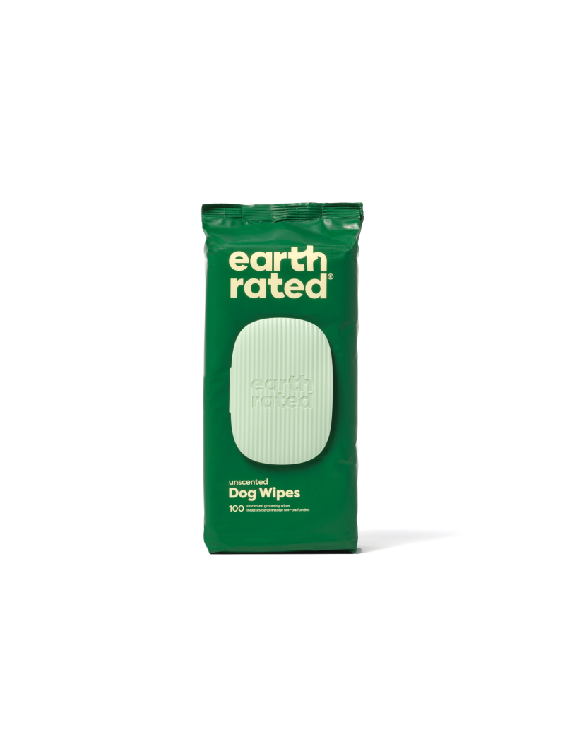 Earth Rated Compostable Pet Wipes-Unscented 100 Count