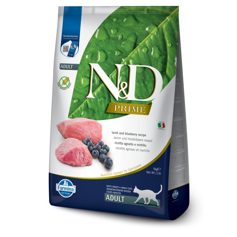Farmina N&D Prime Dry Cat Kibble - Lamb & Blueberry