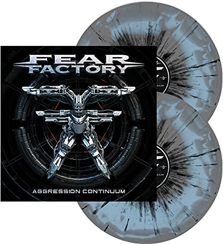 Fear Factory/Aggression Continuum (Grey & Light Blue Swirl w/ Black Splatter)@2lp