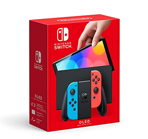 Nintendo Switch/Nintendo Switch OLED Model w. Neon Red & Blue Joy-Con